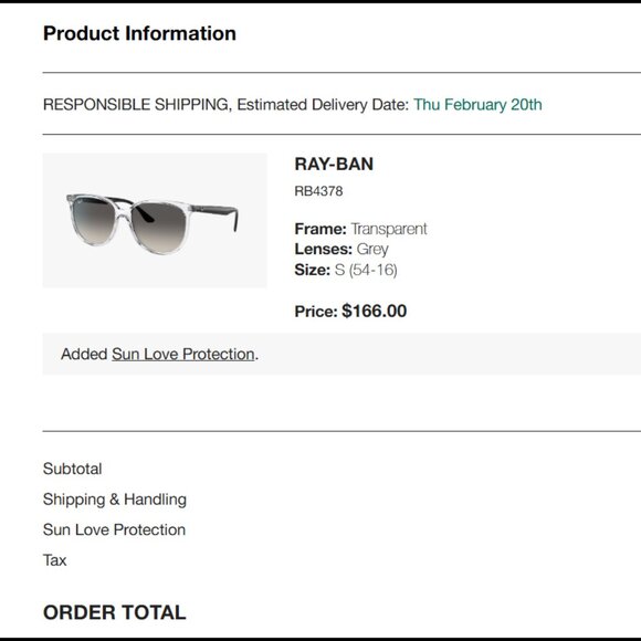 Ray-Ban SUNGLASSES - Like NEW with Sun Love Protection - Picture 4 of 5